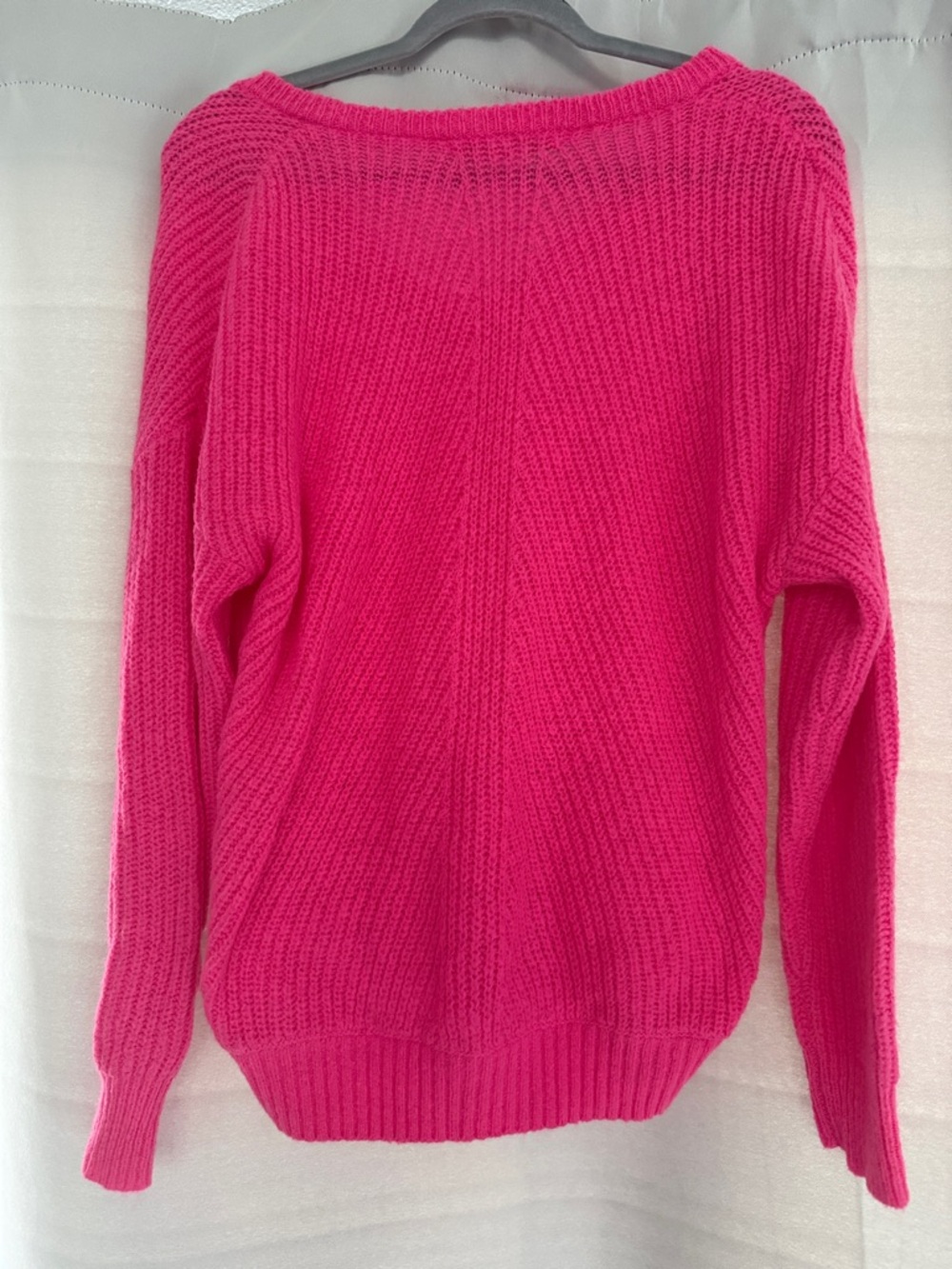 Lilly Pulitzer Bright Pink V-Neck Knit Sweater - Picture 3 of 6